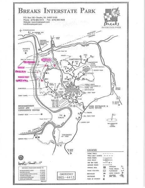 Climbing Areas Map