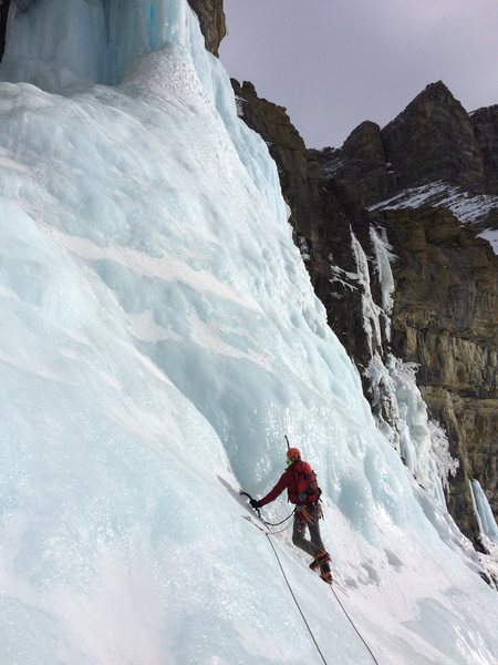 pitch 3 traversing to join up with the final pitch of Murchison Falls