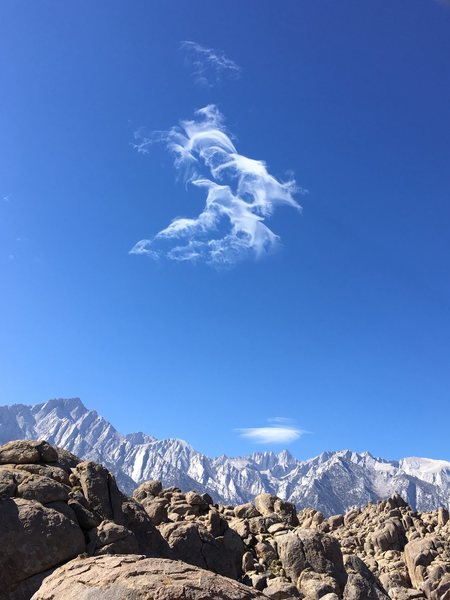 Lone Pine pk. & Mt Whitney above the Hills