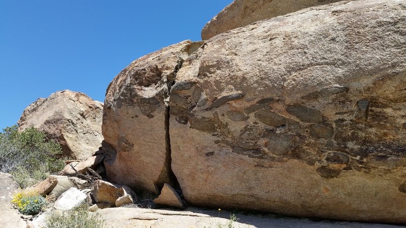 Wide crack.