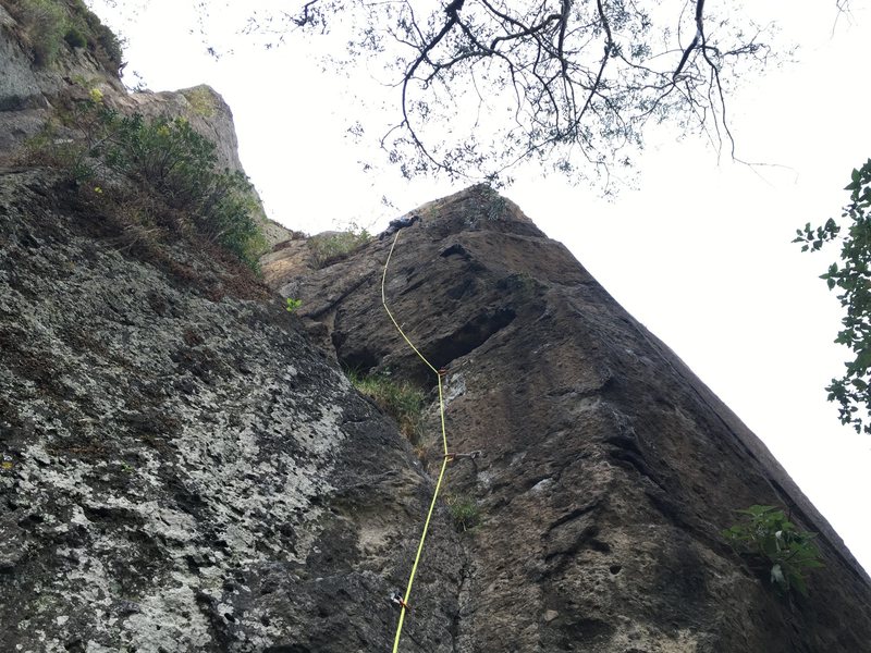 Mauricio Herrera Cuadra climbing Spiritchaser.<br>
<br>
Photo by Francisco Herrera.