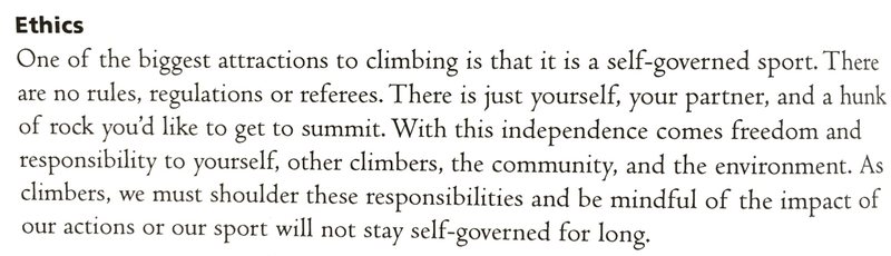 Climbing ethics 