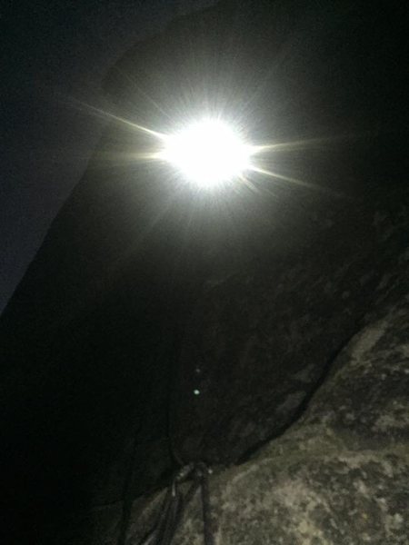 Me heading up p9 in the dark.