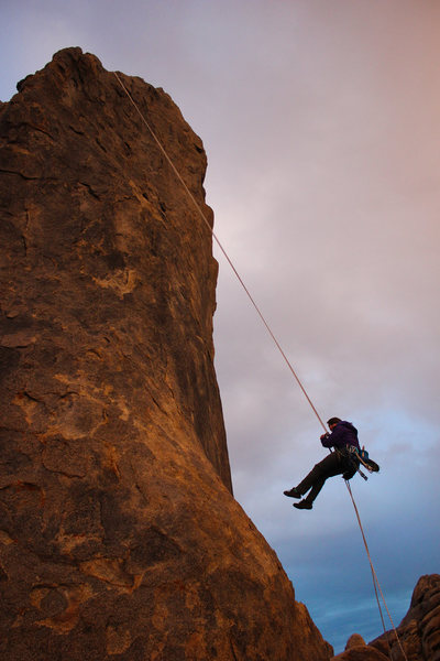 Rapelling off The Burnt Penis. Sunset.