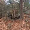 The business end of the boulder.