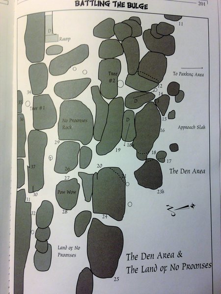 The Den Area bouldering map