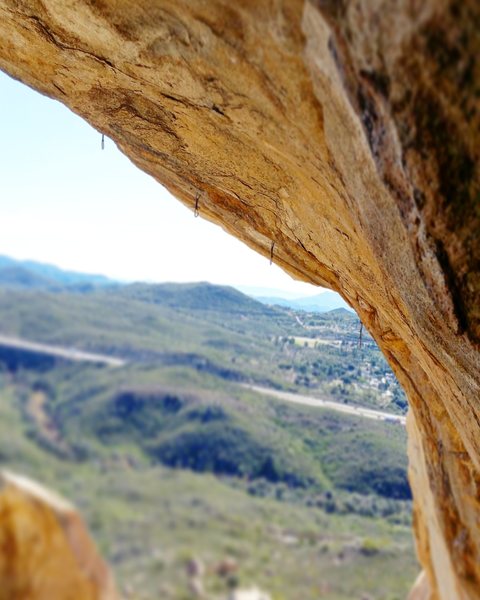 Overhang. Considered to be the hardest route in the county, if not, southern CA.