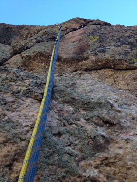 The single bolt on the route.