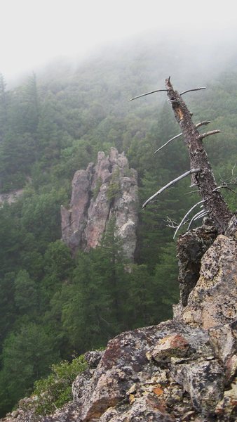 Kimball Canyon Crag in the mist