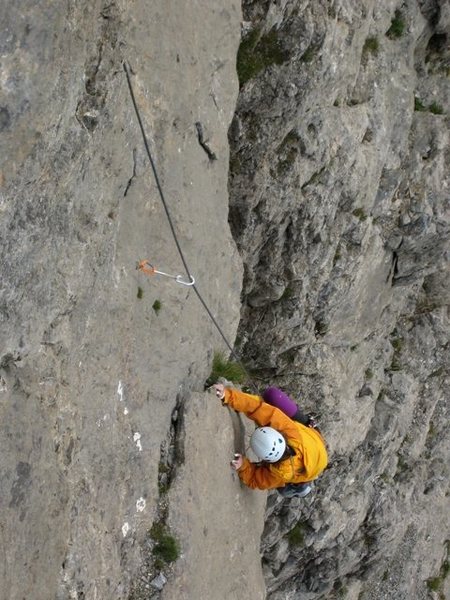 Bottom of the fifth pitch of Voie des Quarantes