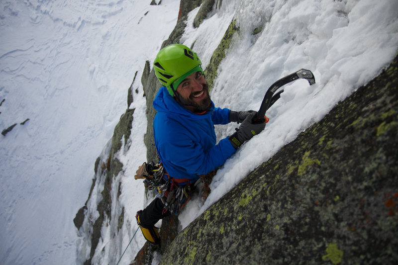 Chance Traub making the first ascent of The Rancor.