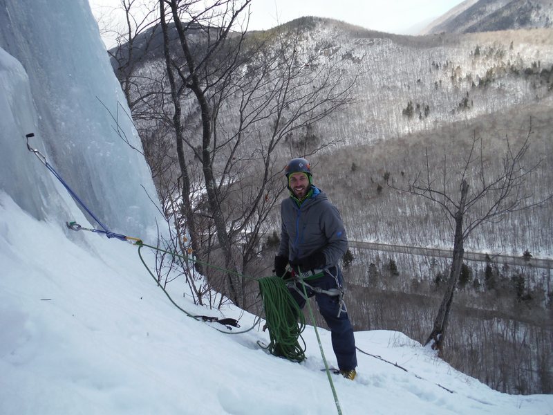 Isaiah belaying me up pitch 3
