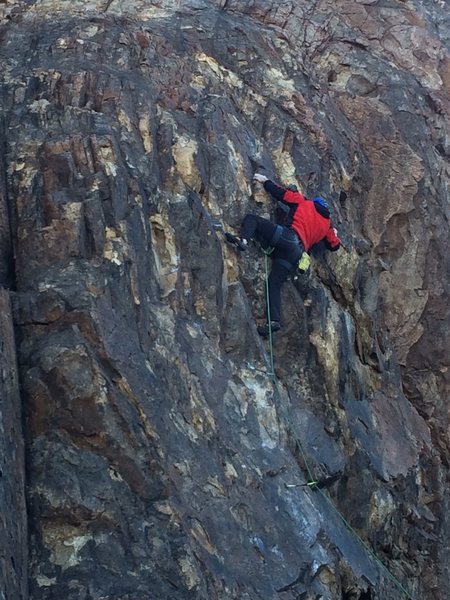 Working the moves in the shallow dihedral on "Wilburrrrrrrl."