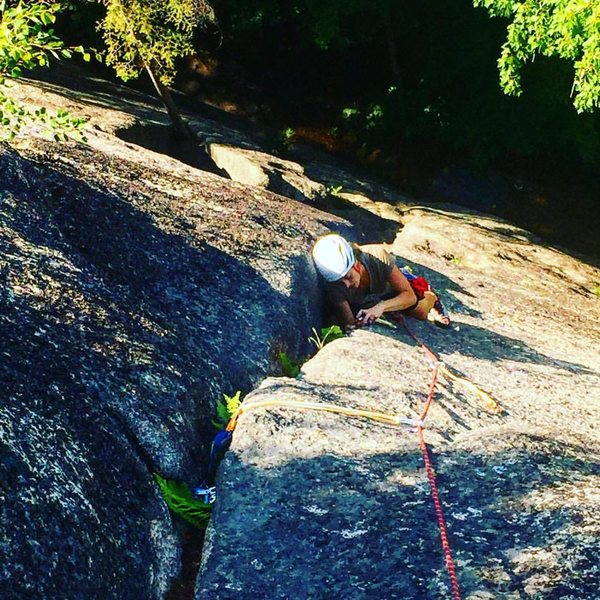 Jess cleaning the route.