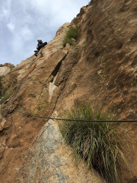 Really fun face climbing on P2