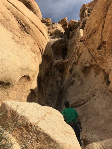 Looking up the route from the base