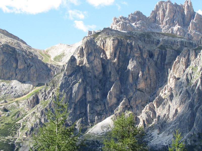 Southern end of the fanes Group, with Falzarego Towers area.