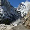 Clearing rockfall from the Whitney Portal Road Winter 2016/17.