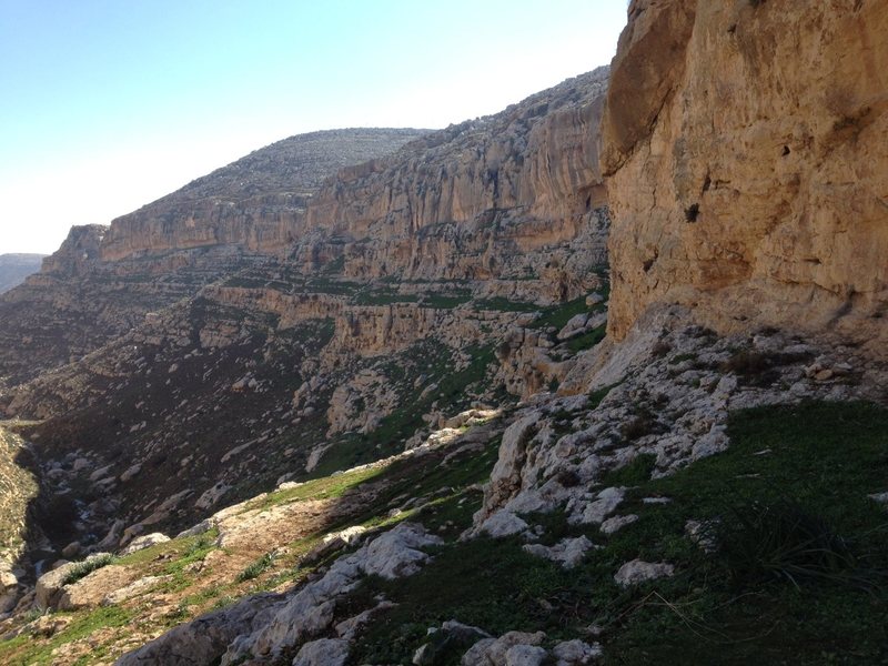 North Facing side where the majority of developed climbing exists.