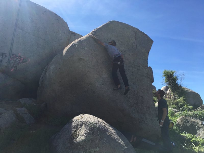 Gavin going for the sloper.