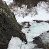 Following up the WI4 pitch.  Ice was thin but the right rock takes pro well and, if your legs are long enough, is featured enough for a good rest stance!
