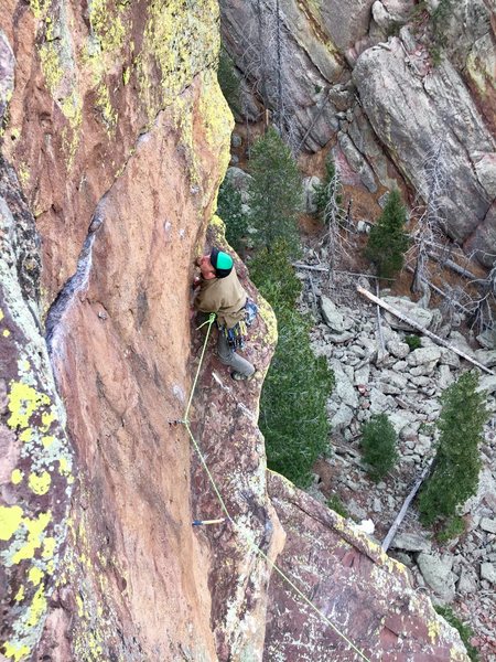 A different angle on the tricky crux move.