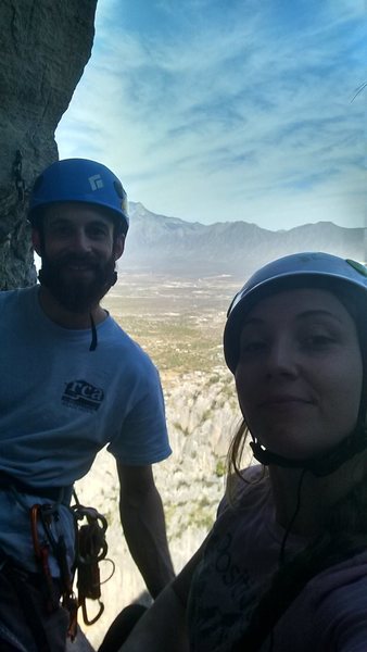 KLS and I at the top of the third pitch. 4th pitch is a lot easier after you get over the starting bulge.