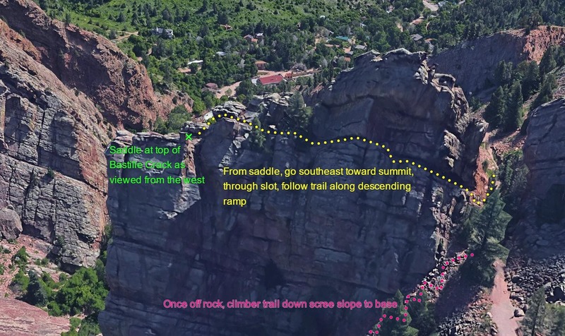 More info on getting down. Image from Google Earth (www.google.com/help/terms_maps/).