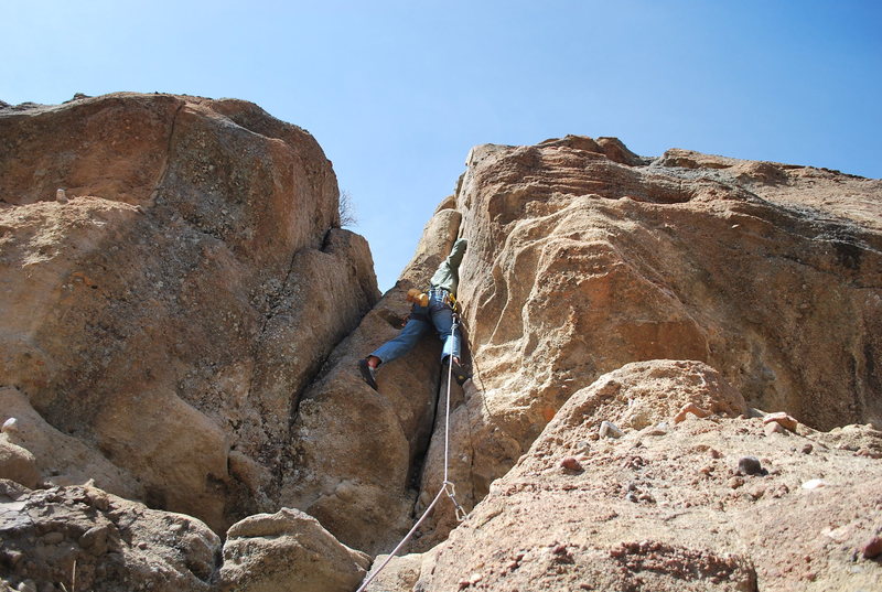 Pushing past the crux.