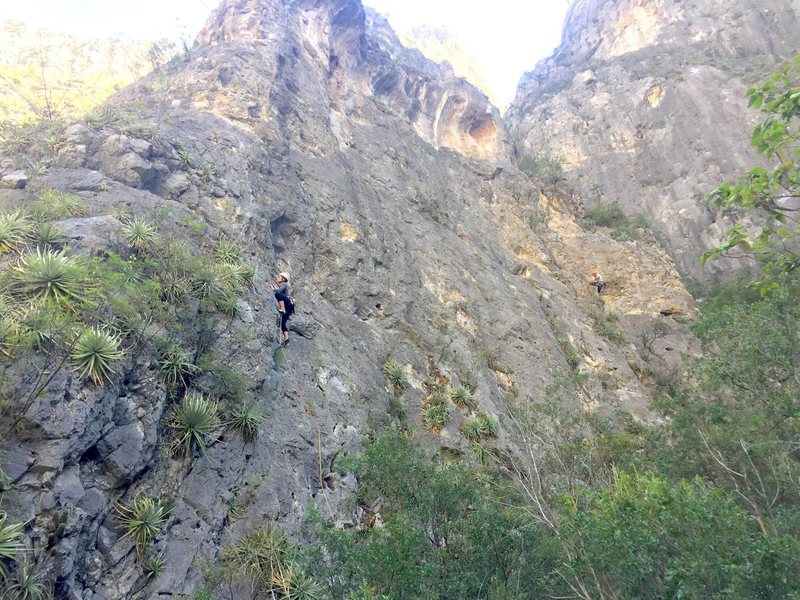 Kristina at the start of Espantasuegra, with Dan on 'Going to Maui' in the background