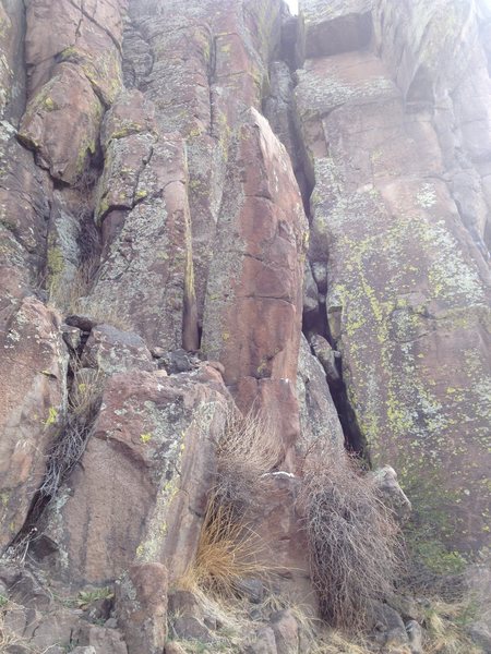 The climb goes up the obelisk in the center.