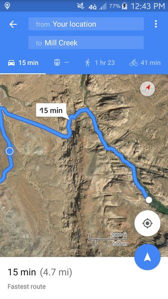 Directions to this area: Follow google maps to the GPS location that mountain project has for mill creek.