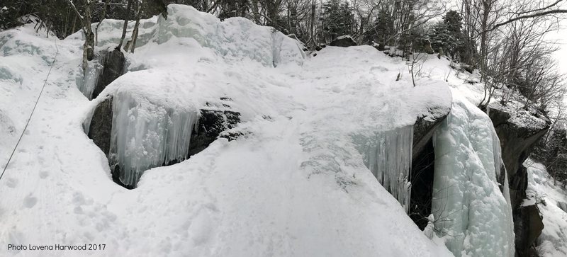 Pano left to right: LL gully, LL slab, Hanging By A Moment. Photo taken 4.2.2017.