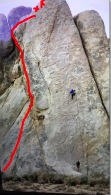 Red line is Banana Hammock....Climbers are on bananarama
