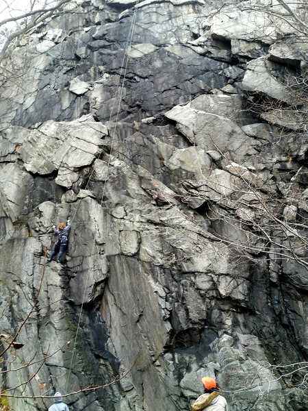 Climber on Cliff Monster