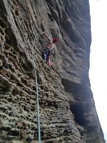A nice rest before the overhanging pumpy section