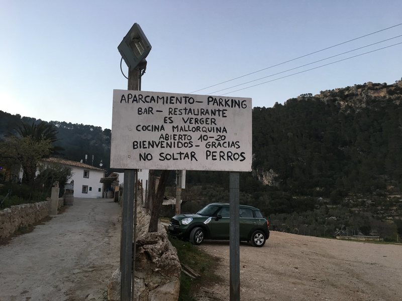 This is where you park when climbing at Alaro.  This is where you eat when you are done!  You can thank me for the beta after you've finished that leg of lamb!!