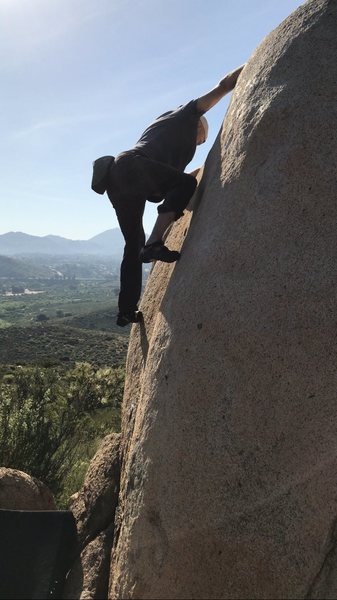 Sinking fingers for the topout.