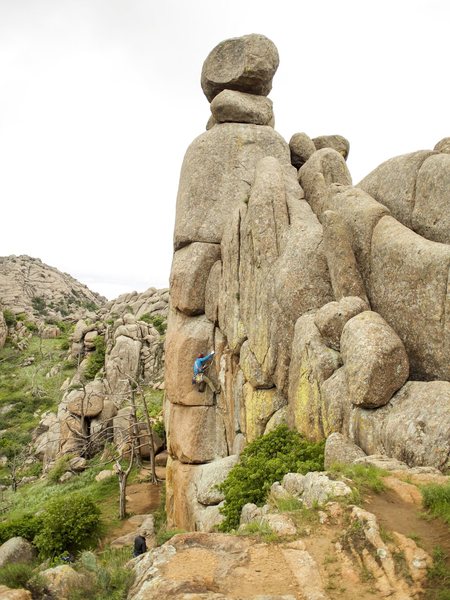 I'm trying to get in the right position to move past the crux