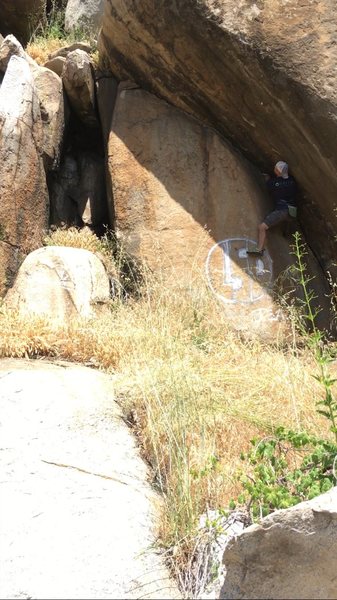 Fun crack climb at the main route area. Still a bit dirty. Felt like hard 5.10 to 5.11.