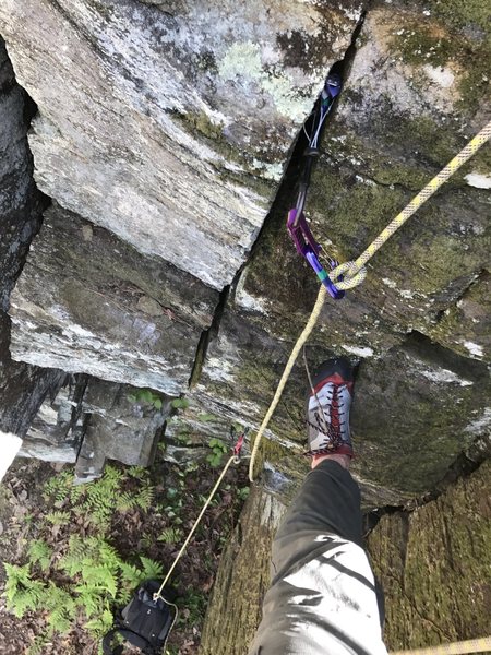 Me placing pro for practice while working the cracks.
