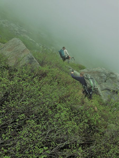 Henderson Ridge approach cloudy conditions June 2014