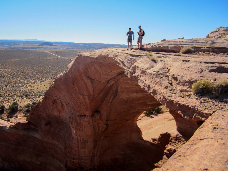 On top, at the lip of the massive alcove. October 2012