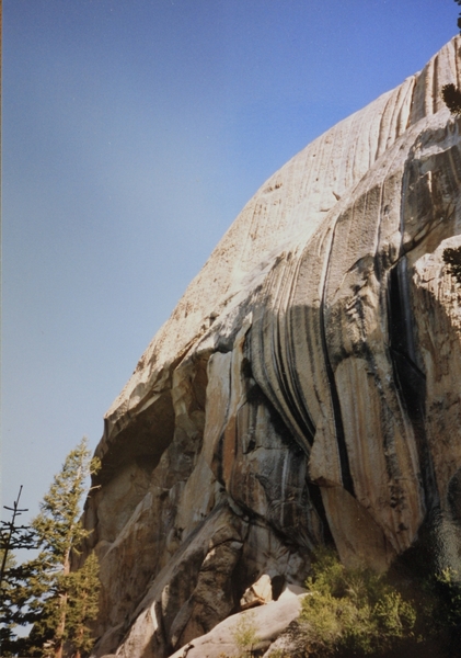 At The top of the long black line is the upper ledge and the X crack.