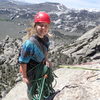 Shae's belay at the start of the 4th pitch.