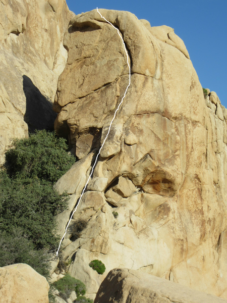 An old rusted pin was found in this crack that was placed before we started climbing here in the mid '80s.