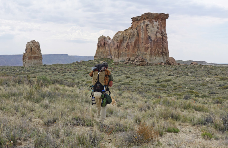 Roy approaching the north side of Chimney Rock.