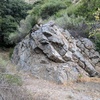 The boulder up the trail from the top of the Wildwood Canyon parking area.