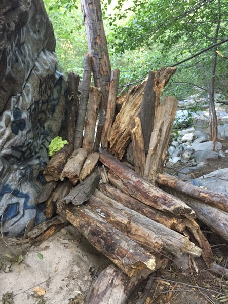 A ton of deadfall to the south side of the boulder.