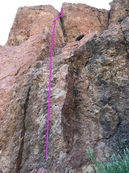 Beta photo of route standing at belay